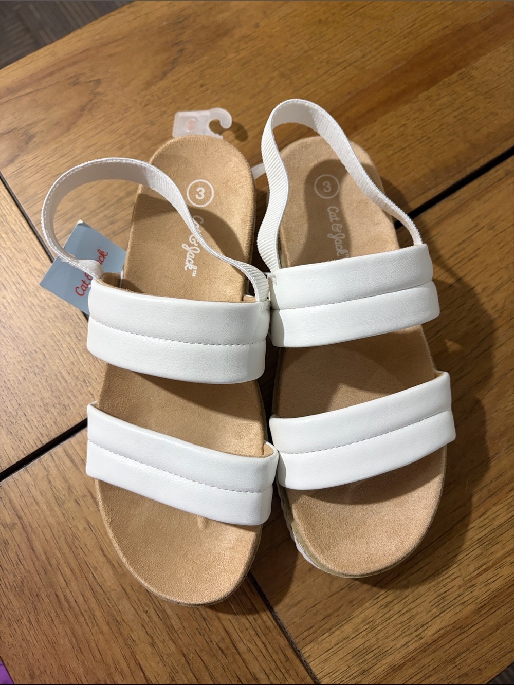 Cat & Jack White Double-Strap Elastic Slingback Sandals